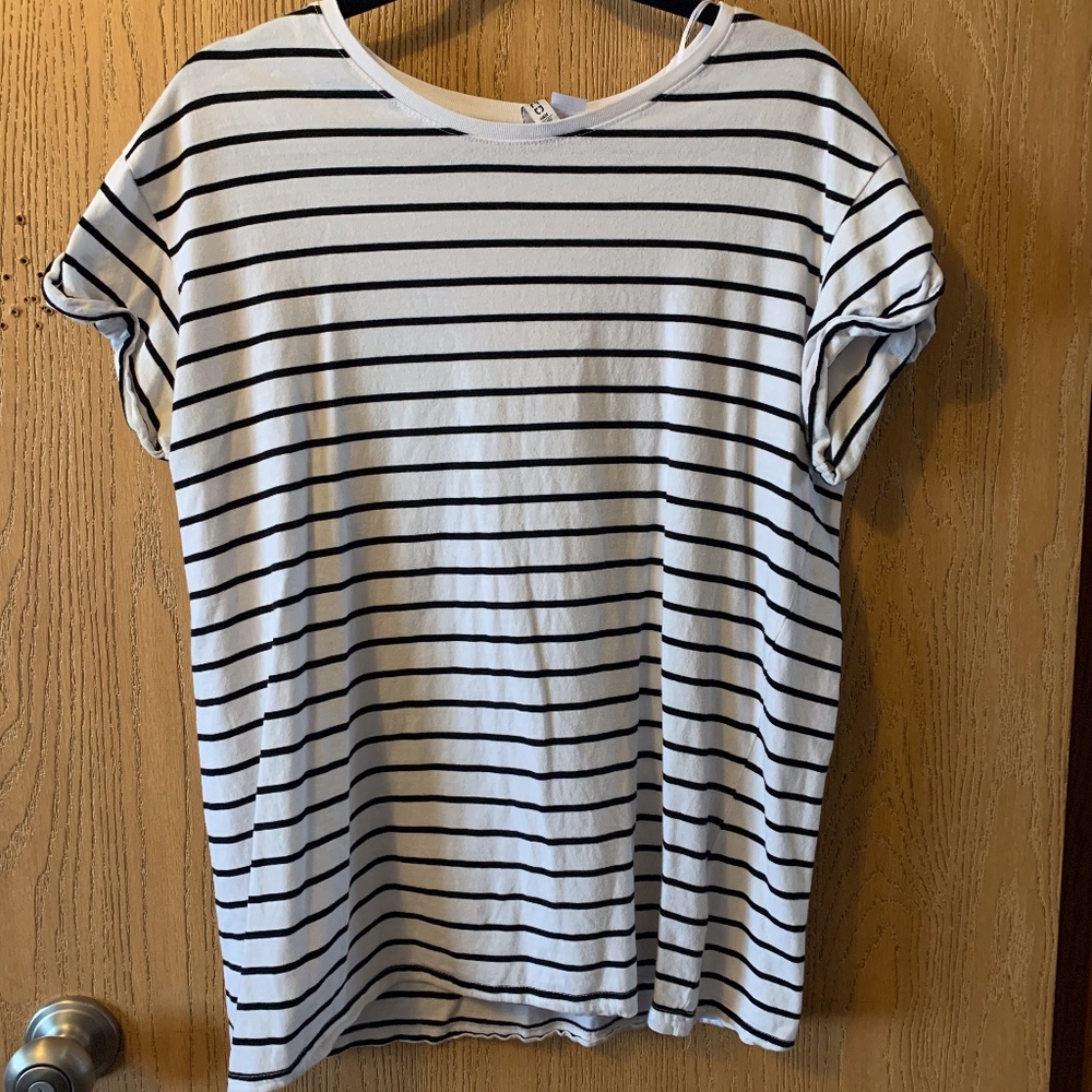 H&M Black and White Striped Tee